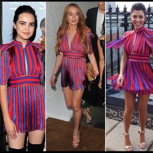 Red and Blue Fringe Dress